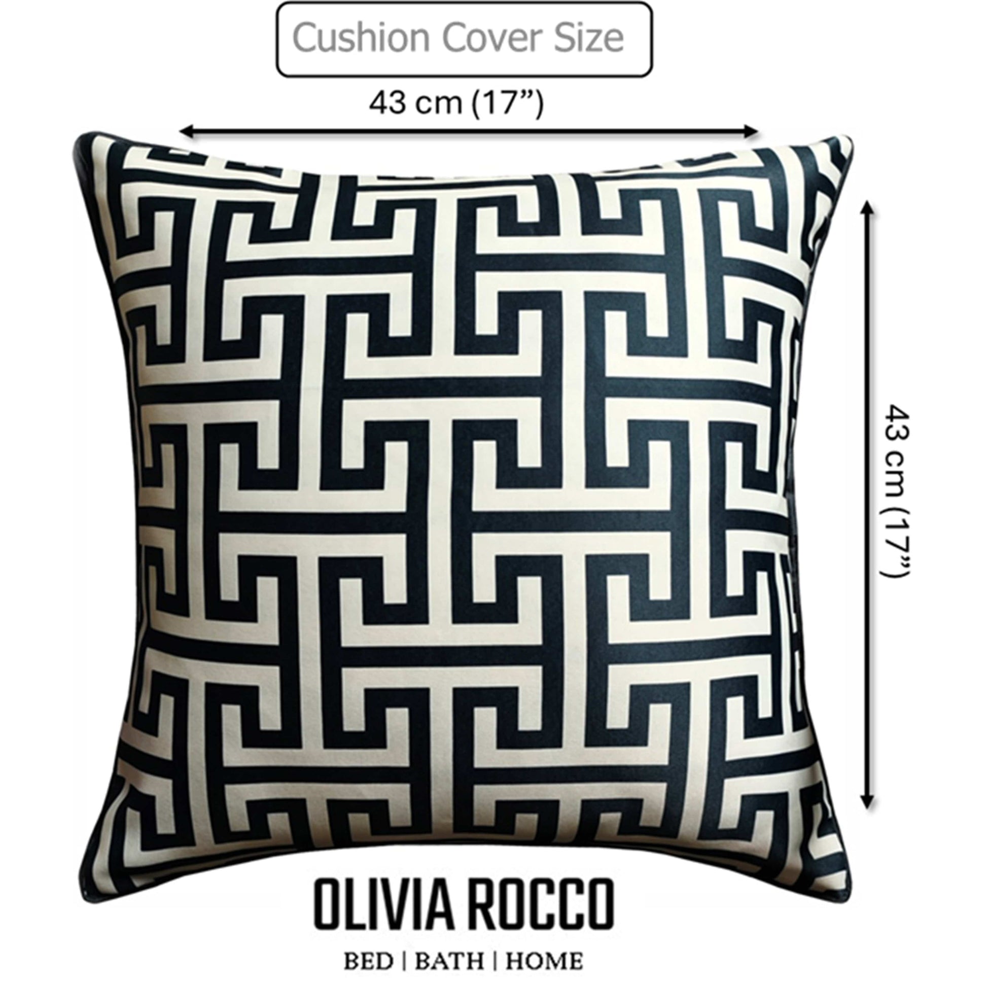 Milano Black 2 Pack Scatter Cushion Covers Soft Touch Decorative Throw Pillows with Hidden Zipper for Sofa or Bed by OLIVIA ROCCO - White Bear Furnishings