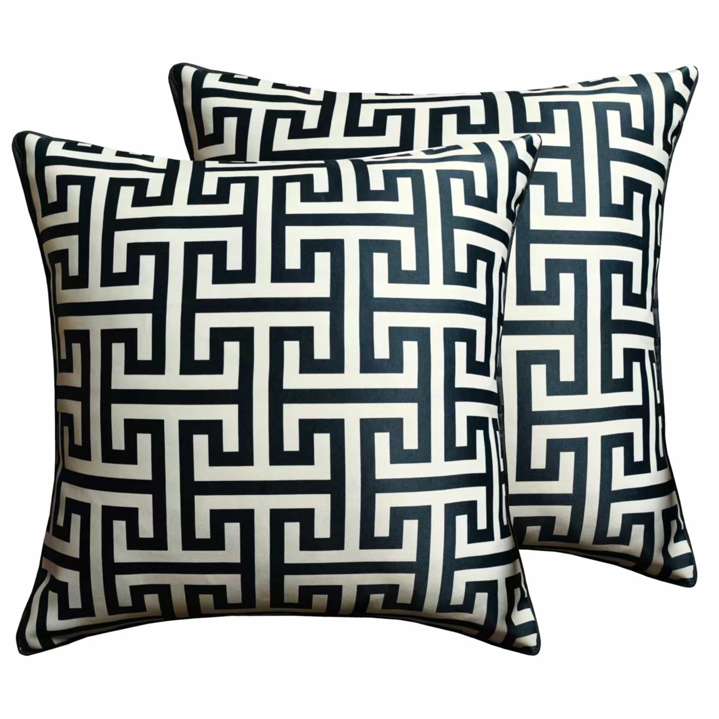 Milano Black 2 Pack Scatter Cushion Covers Soft Touch Decorative Throw Pillows with Hidden Zipper for Sofa or Bed by OLIVIA ROCCO - White Bear Furnishings