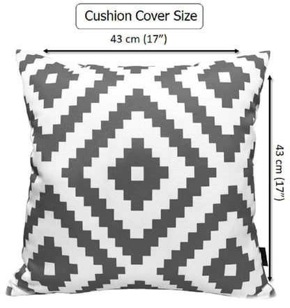 Nairobi Charcoal Waterproof Outdoor Cushions for Patio Garden Beach 17 x 17 inches Stylish Durable Easy to Clean by OLIVIA ROCCO - White Bear Furnishings