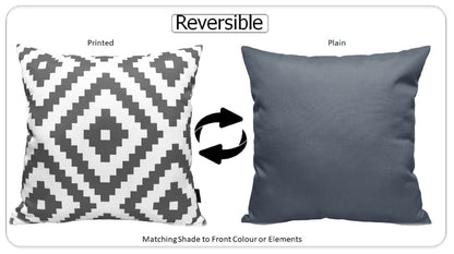 Nairobi Charcoal Waterproof Outdoor Cushions for Patio Garden Beach 17 x 17 inches Stylish Durable Easy to Clean by OLIVIA ROCCO - White Bear Furnishings