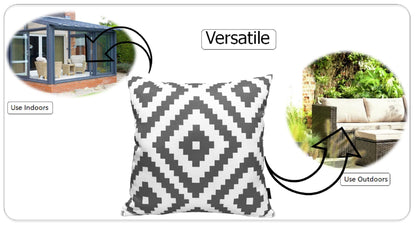 Nairobi Charcoal Waterproof Outdoor Cushions for Patio Garden Beach 17 x 17 inches Stylish Durable Easy to Clean by OLIVIA ROCCO - White Bear Furnishings