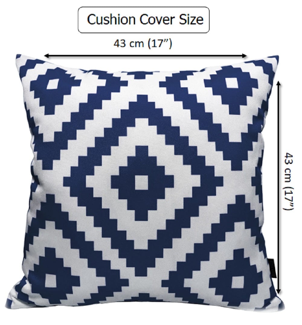 Nairobi Navy Waterproof Outdoor Cushions Weather-Resistant Decorative Pillows for Patio Garden Travel Beach Versatile Indoor Outdoor Use by OLIVIA ROCCO - White Bear Furnishings