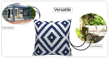 Nairobi Navy Waterproof Outdoor Cushions Weather-Resistant Decorative Pillows for Patio Garden Travel Beach Versatile Indoor Outdoor Use by OLIVIA ROCCO - White Bear Furnishings