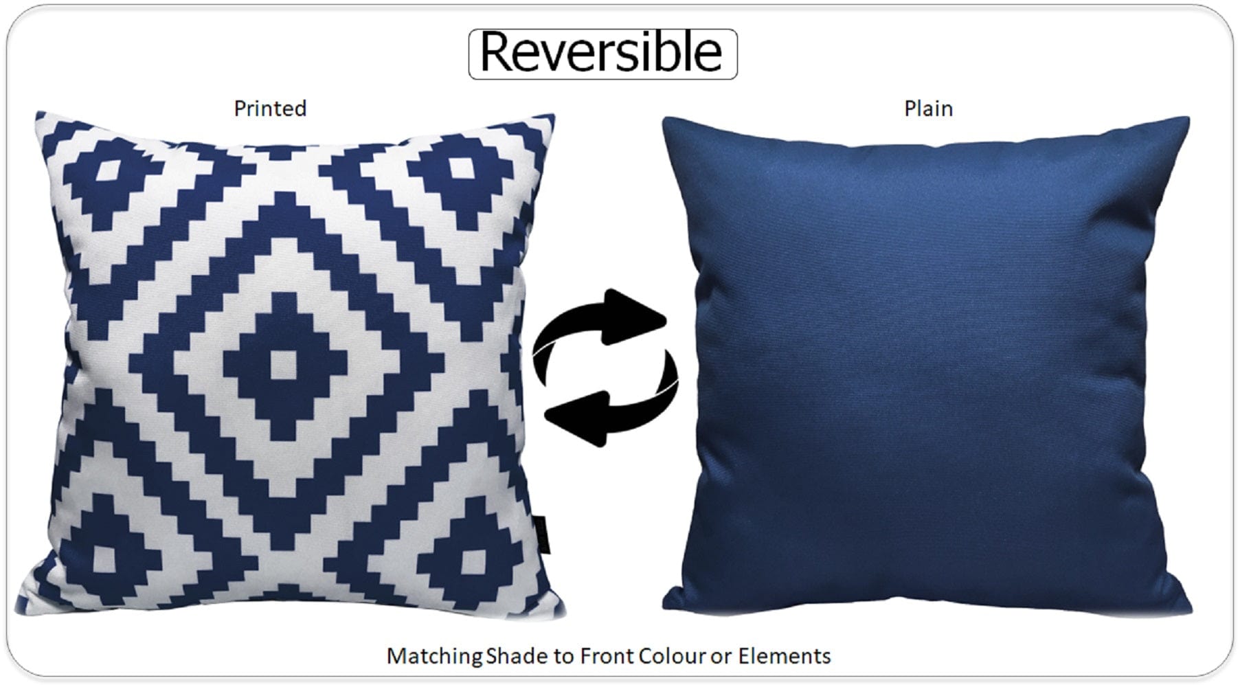 Nairobi Navy Waterproof Outdoor Cushions Weather-Resistant Decorative Pillows for Patio Garden Travel Beach Versatile Indoor Outdoor Use by OLIVIA ROCCO - White Bear Furnishings