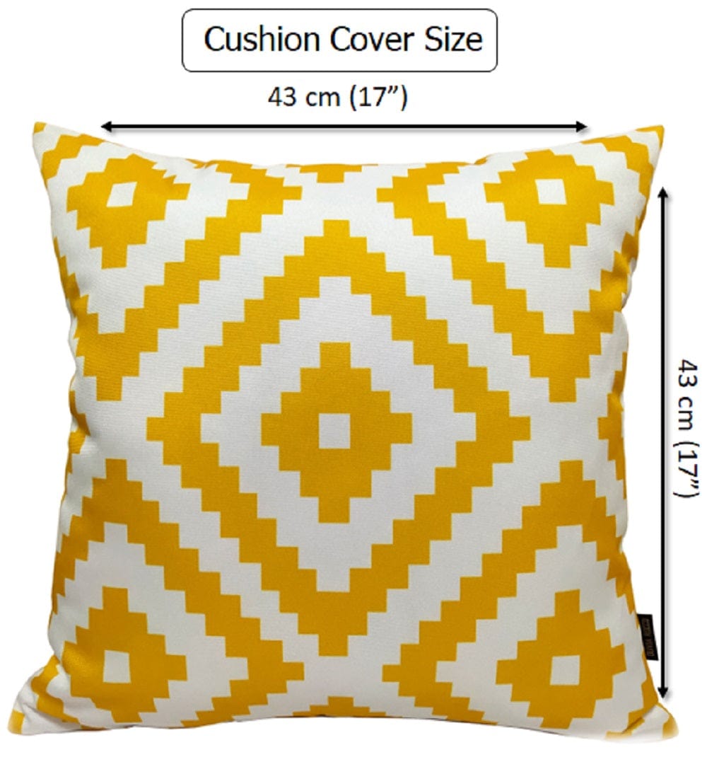 Nairobi Ochre Waterproof Outdoor Cushions Breathable Hollowfibre Filled Weather Resistant Decorative Patio Garden Cushions for Indoor and Outdoor Use by OLIVIA ROCCO - White Bear Furnishings