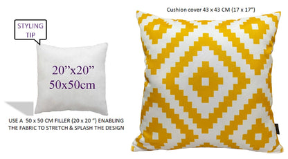 Nairobi Ochre Waterproof Outdoor Cushions Breathable Hollowfibre Filled Weather Resistant Decorative Patio Garden Cushions for Indoor and Outdoor Use by OLIVIA ROCCO - White Bear Furnishings