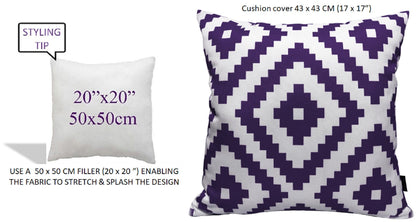 Nairobi Purple Outdoor Scatter Cushions Waterproof Weather Resistant Decorative Pillows for Garden Patio Beach Indoor 43 x 43 cm by OLIVIA ROCCO - White Bear Furnishings