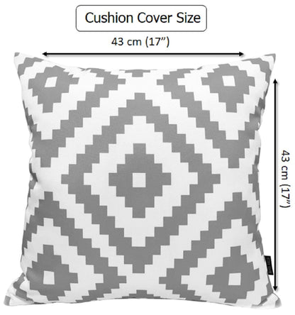 Nairobi Silver Waterproof Outdoor Cushions 17x17 Inches Weather Resistant Durable Polyester Garden Patio by OLIVIA ROCCO - White Bear Furnishings