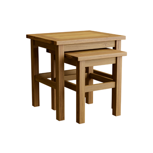 Milton Nest of 2 Side Tables in Oak Wood - 3345126