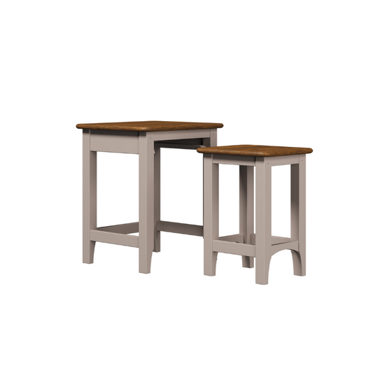 Laura Ashley Hapton Nest of 2 Tables in Soft Truffle and Dark Chesnut - 3311008