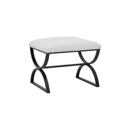 Ark Ribbed Bouclé Footstool Ottoman - 23085