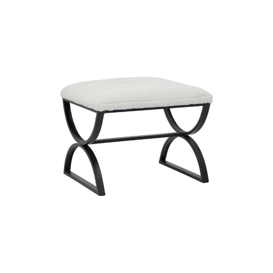 Ark Ribbed Bouclé Footstool Ottoman - 23085