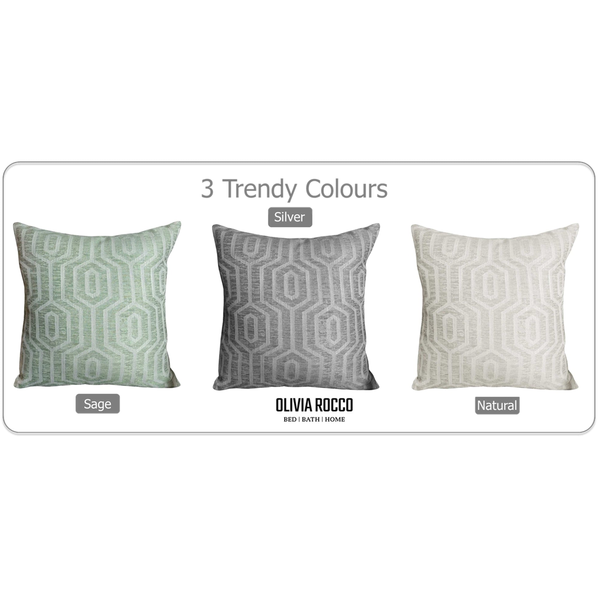 Paris Cushion Covers 2 Pack Modern Grey Decorative Square Scatter Cushions with Invisible Zipper for Sofa & Bed by OLIVIA ROCCO - White Bear Furnishings