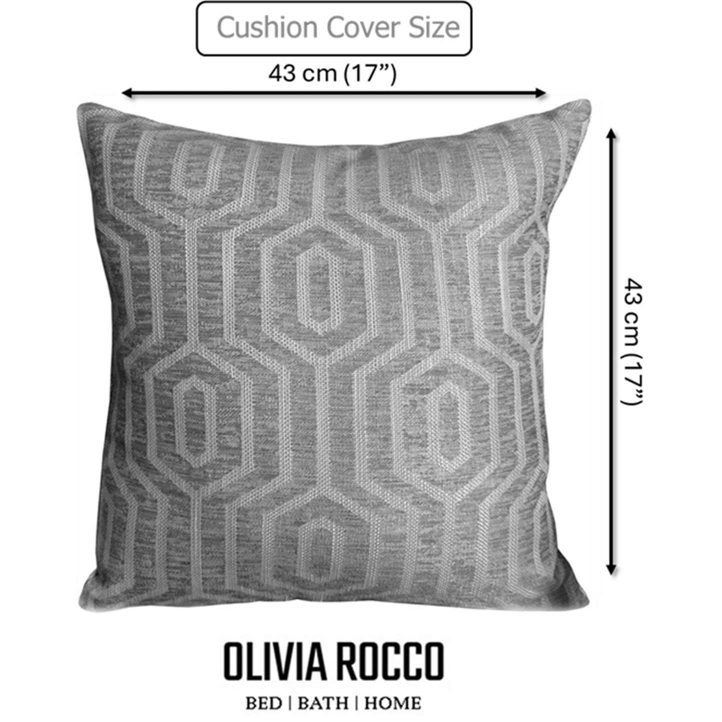 Paris Cushion Covers 2 Pack Modern Grey Decorative Square Scatter Cushions with Invisible Zipper for Sofa & Bed by OLIVIA ROCCO - White Bear Furnishings
