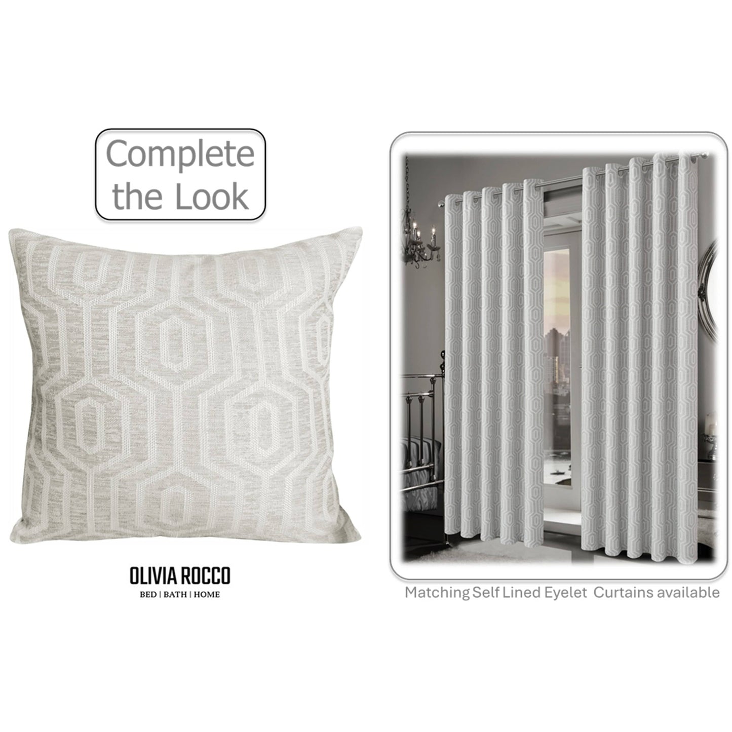 Paris Cushion Covers 2 Pack Modern Natural Decorative Square Scatter Cushions with Invisible Zipper for Sofa & Bed by OLIVIA ROCCO - White Bear Furnishings