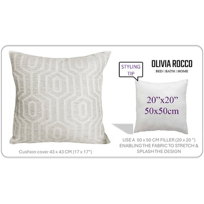 Paris Cushion Covers 2 Pack Modern Natural Decorative Square Scatter Cushions with Invisible Zipper for Sofa & Bed by OLIVIA ROCCO - White Bear Furnishings