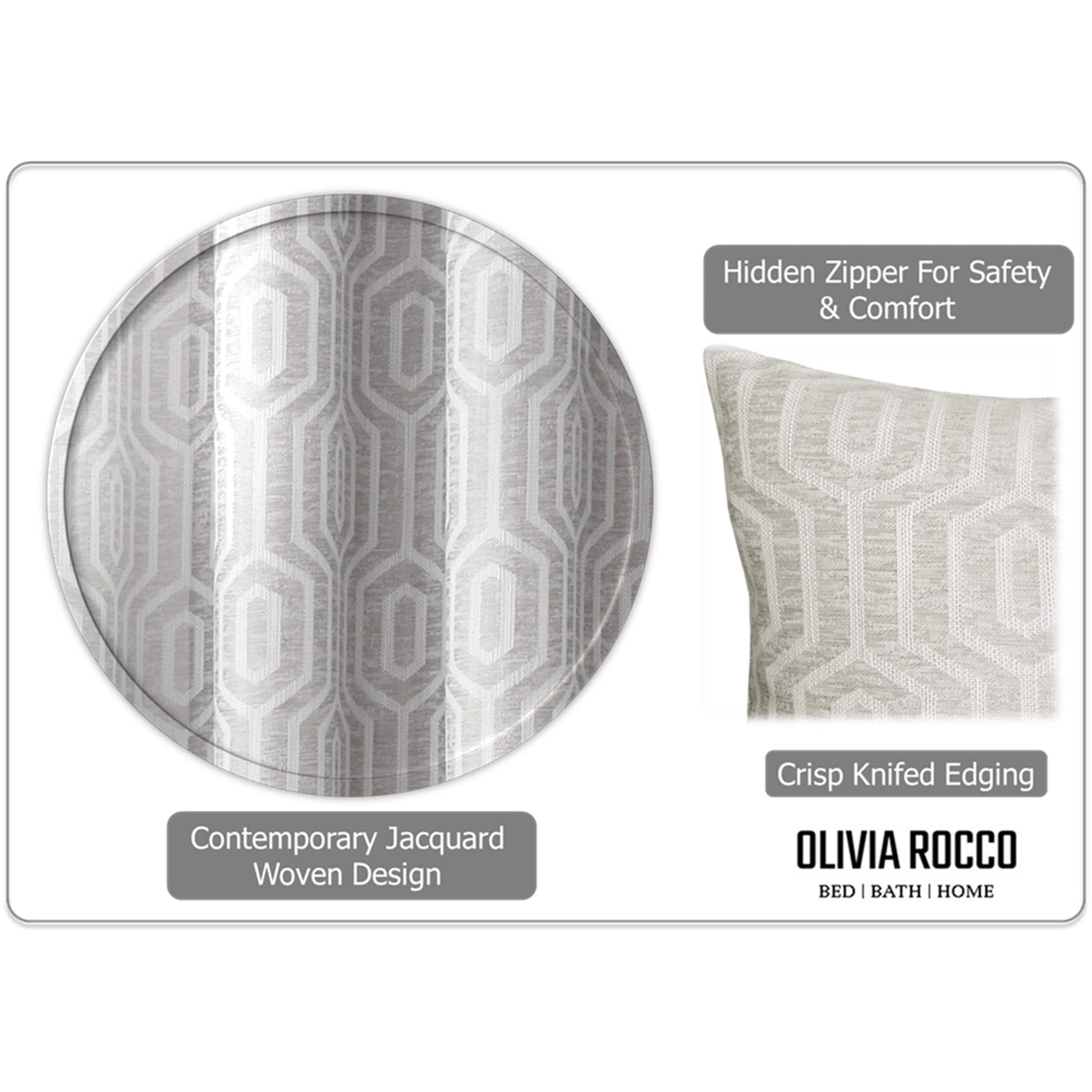 Paris Cushion Covers 2 Pack Modern Natural Decorative Square Scatter Cushions with Invisible Zipper for Sofa & Bed by OLIVIA ROCCO - White Bear Furnishings