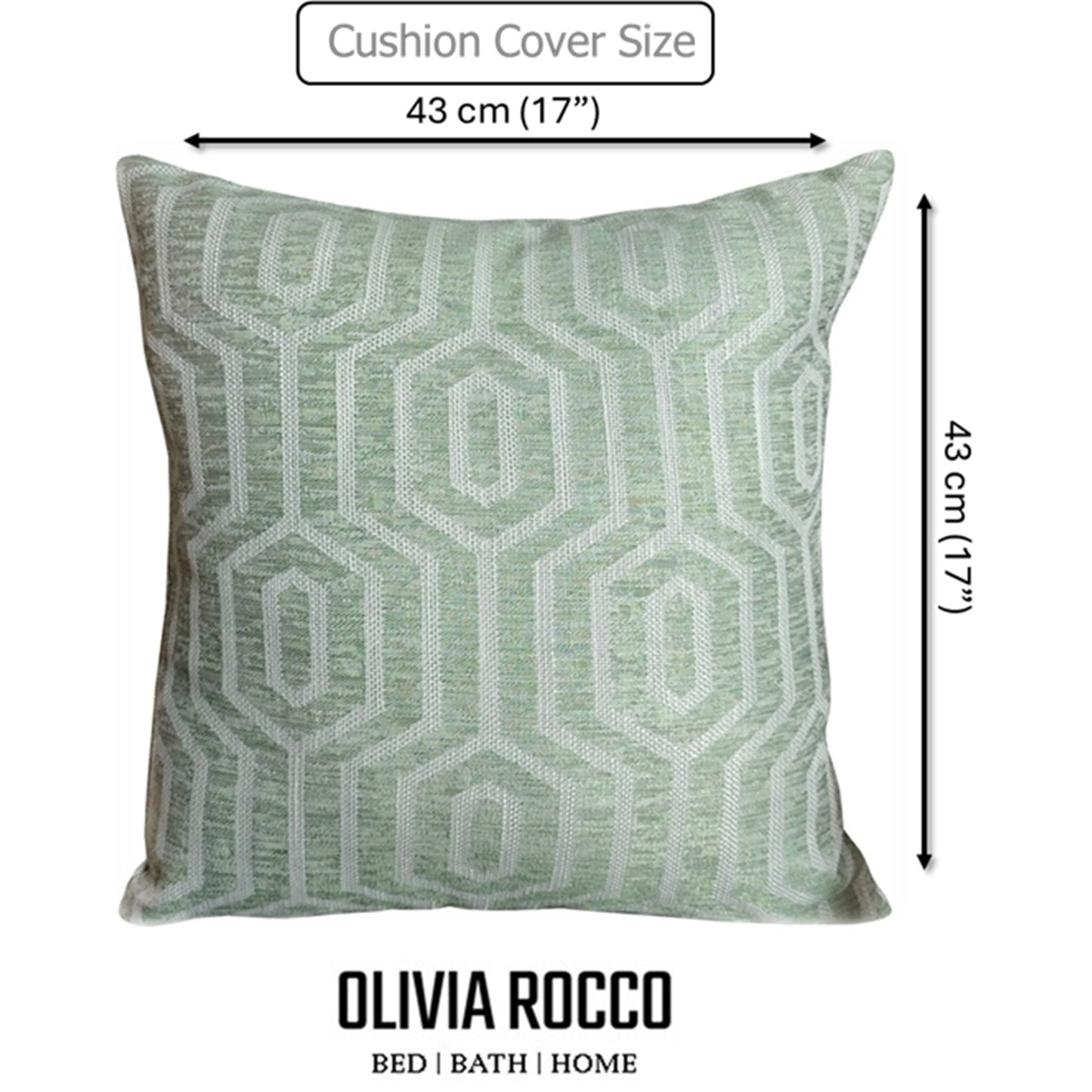Paris Cushion Covers 2 Pack Modern Sage Green Decorative Square Scatter Cushions with Invisible Zipper for Sofa & Bed by OLIVIA ROCCO - White Bear Furnishings