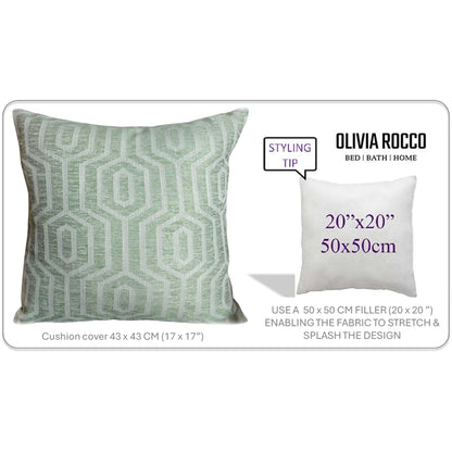 Paris Cushion Covers 2 Pack Modern Sage Green Decorative Square Scatter Cushions with Invisible Zipper for Sofa & Bed by OLIVIA ROCCO - White Bear Furnishings