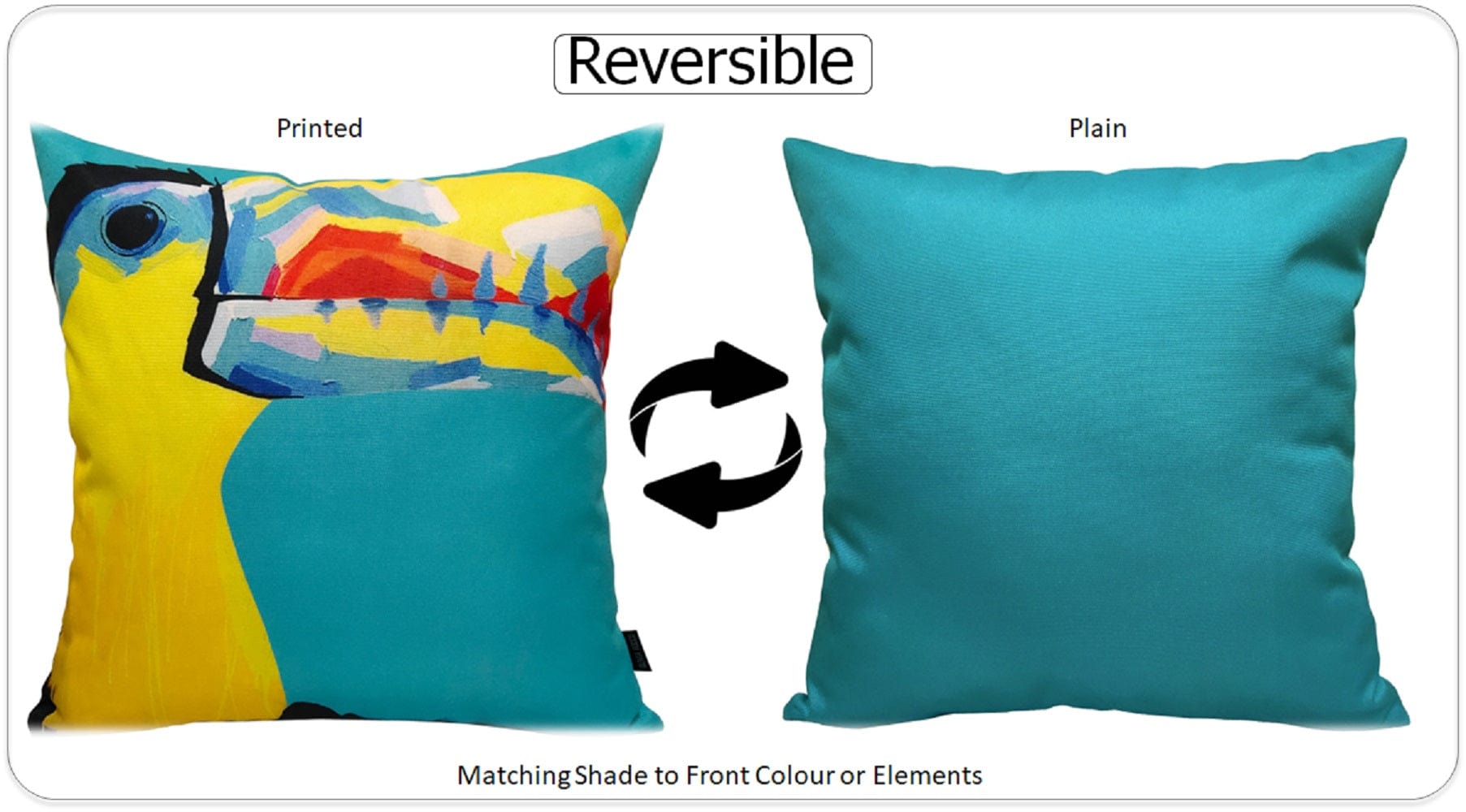 Pelican Outdoor Waterproof Weather-Resistant Cushions for Patio Garden Beach and Indoor Use 43x43 cm Filled with Hollowfibre by OLIVIA ROCCO - White Bear Furnishings