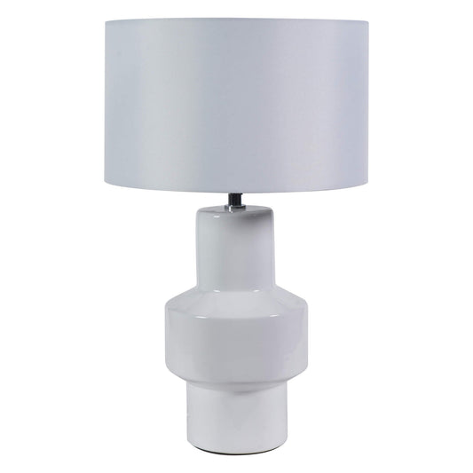 Salina White Ceramic Table Lamp - White Bear Furnishings