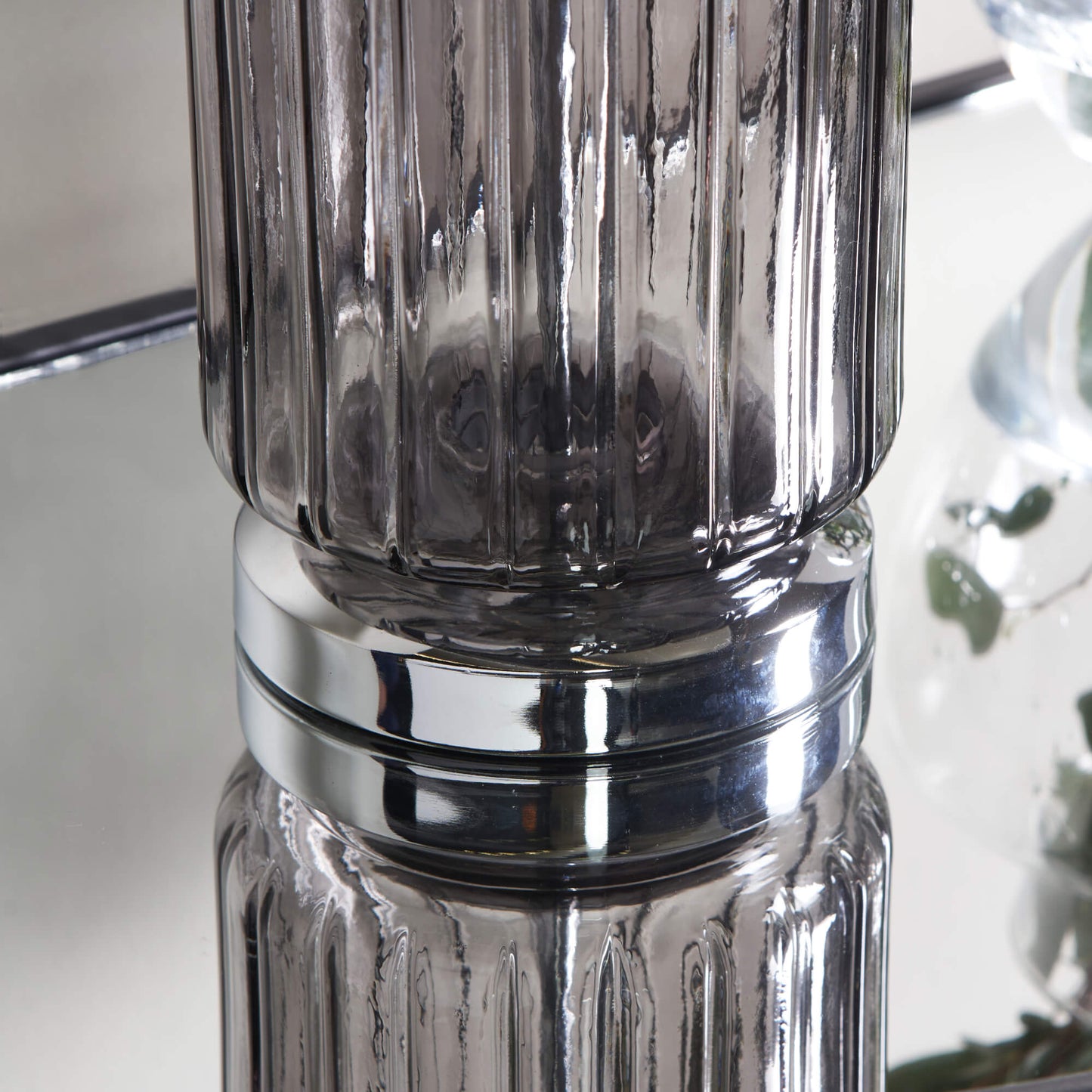 Brock Grey Smoked Glass Table Lamp