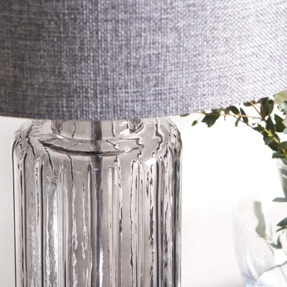 Brock Grey Smoked Glass Table Lamp