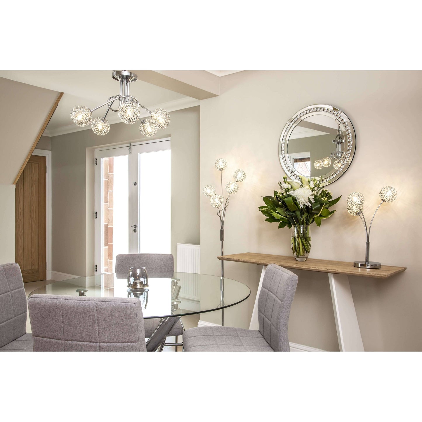 Kesha 5 Light Floor Lamp Chrome