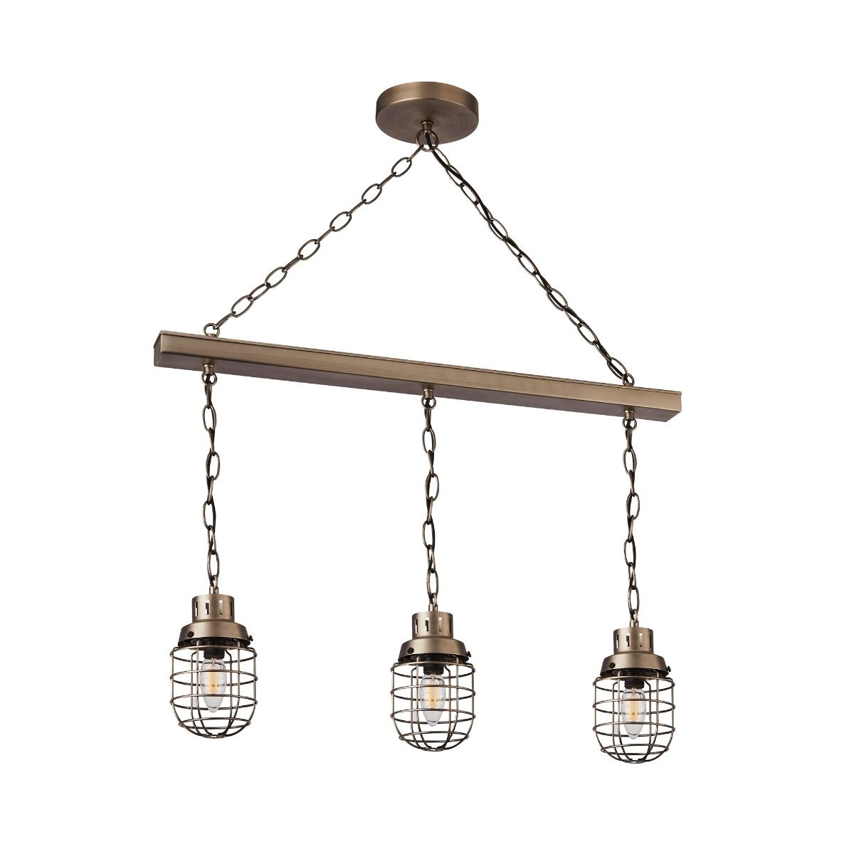 Edmunston 3 Light Industrial Ceiling Bar Pendant