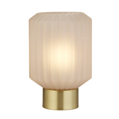 Zina Blush Pink & Brass Glass Table Lamp