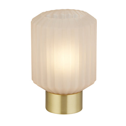 Zina Blush Pink & Brass Glass Table Lamp