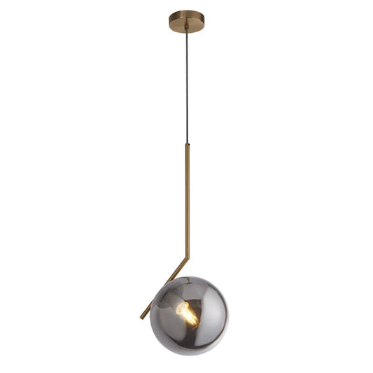 Jarmila Antique Bronze & Smoked Glass Pendant