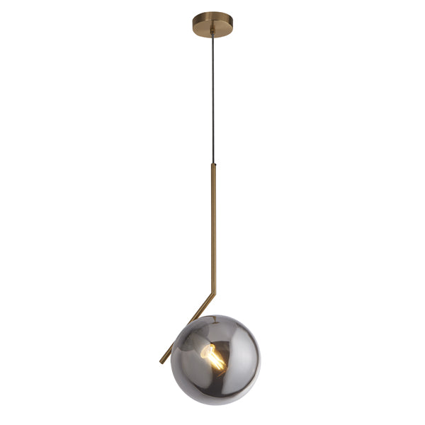 Jarmila Antique Bronze & Smoked Glass Pendant