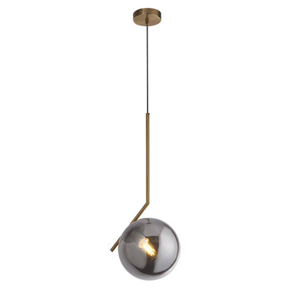 Jarmila Antique Bronze & Smoked Glass Pendant