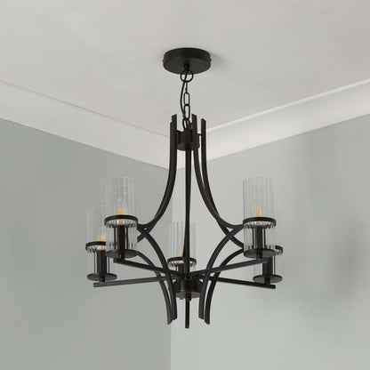 Davina 5 Light Black Pendant Chandelier Ceiling Light