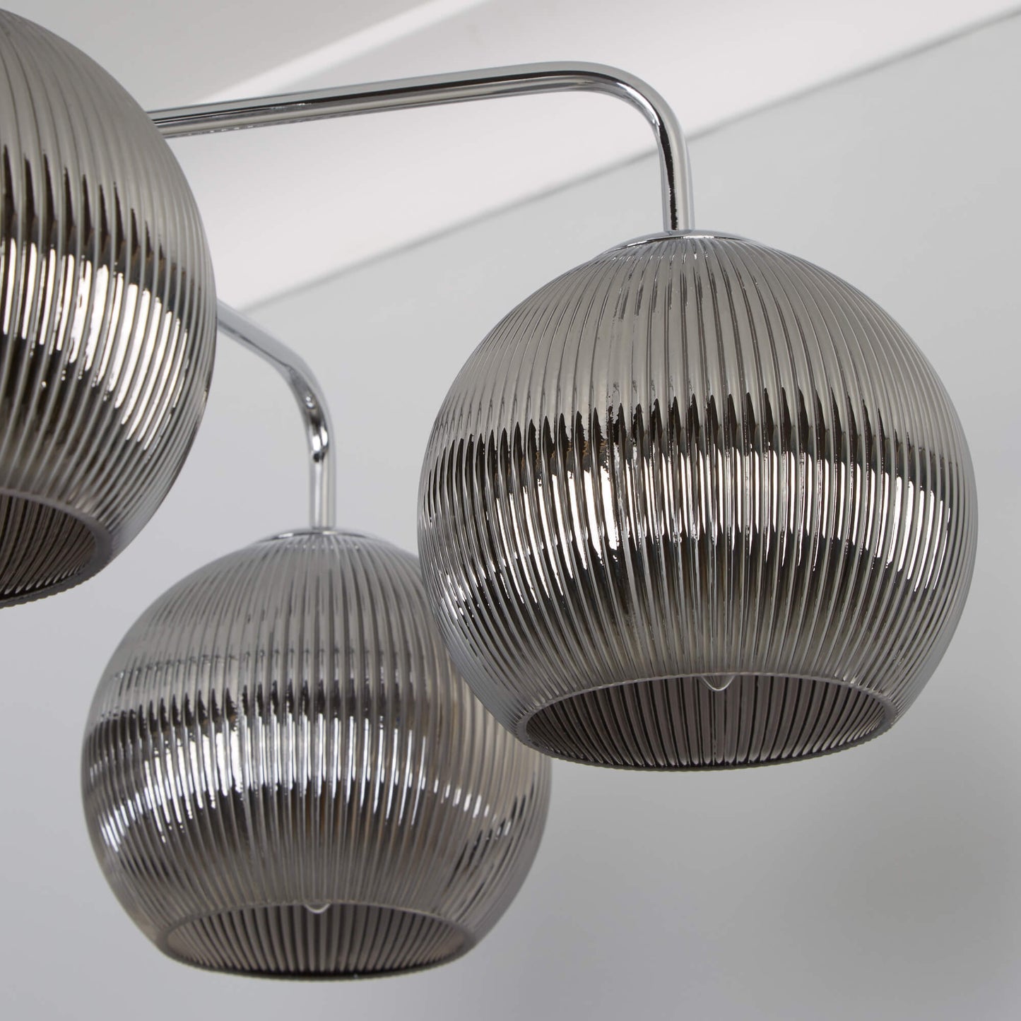 Hamblin 5 Light Chrome and Somked Glass Semi-Flush Ceiling Light