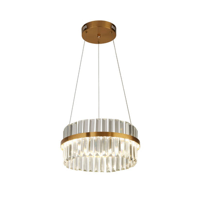 Chandelier with gold and silver design on a white background