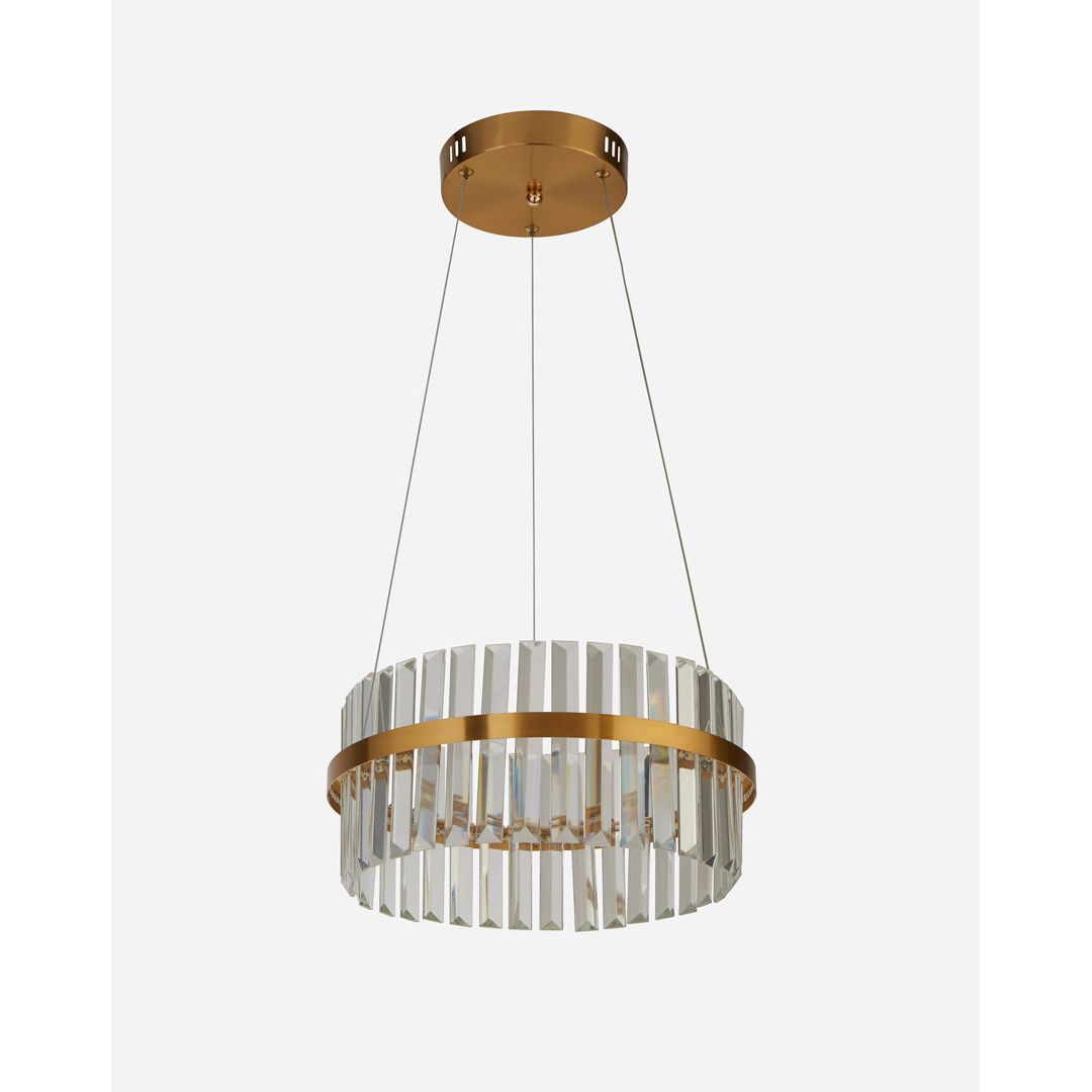 Chandelier with gold and crystal design on a white background