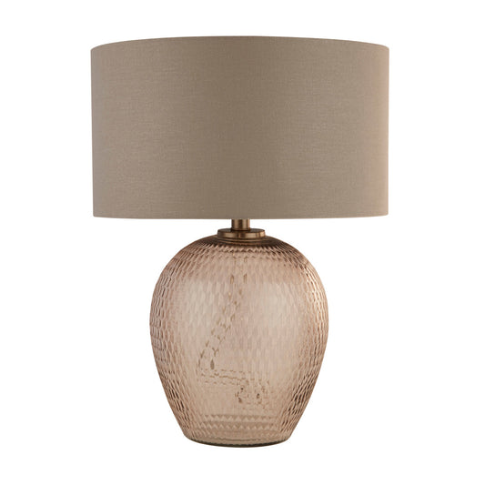 Cantor Amber Glass Base Table Lamp - White Bear Furnishings