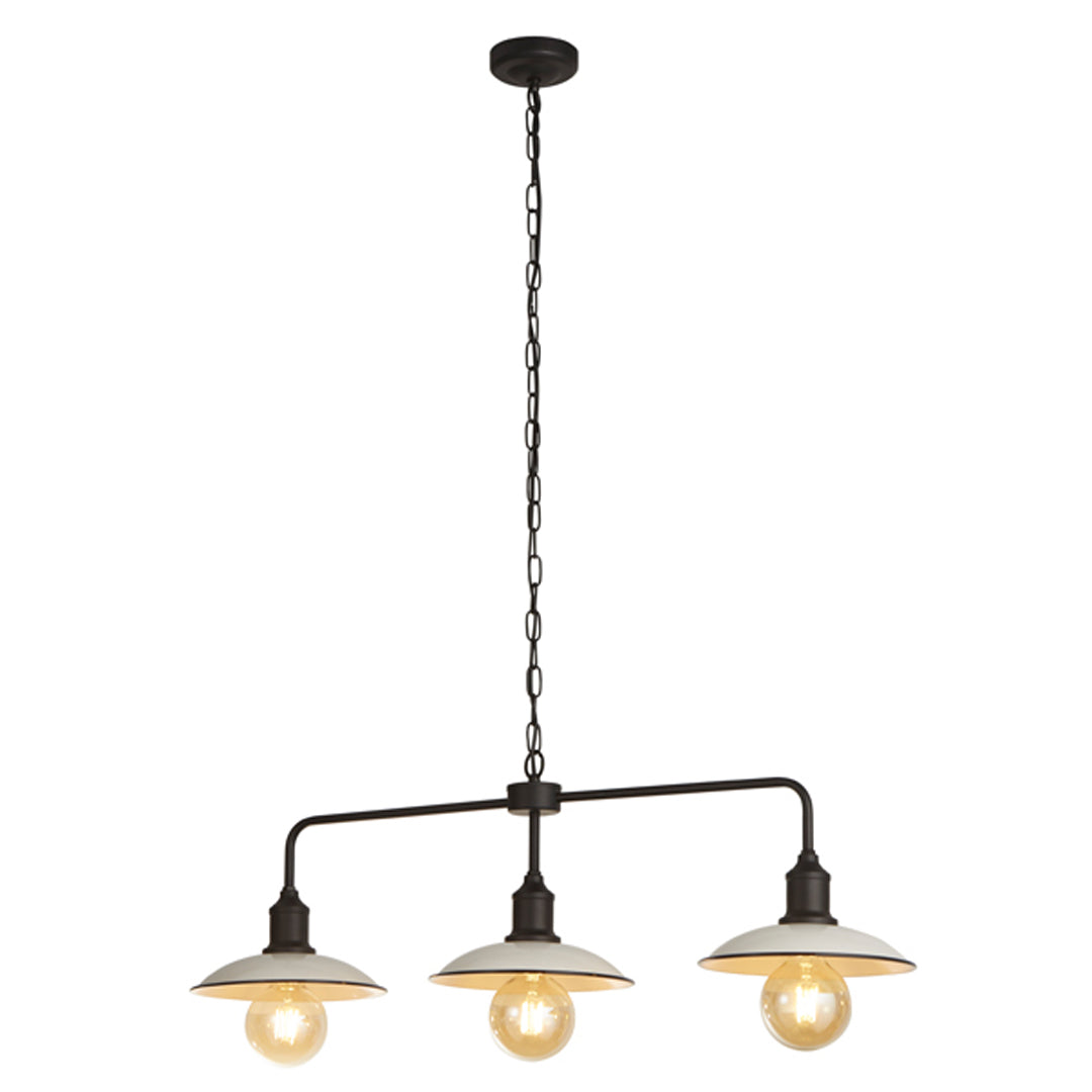 Kestle 3 Light White Diner Ceiling Pendant Bar