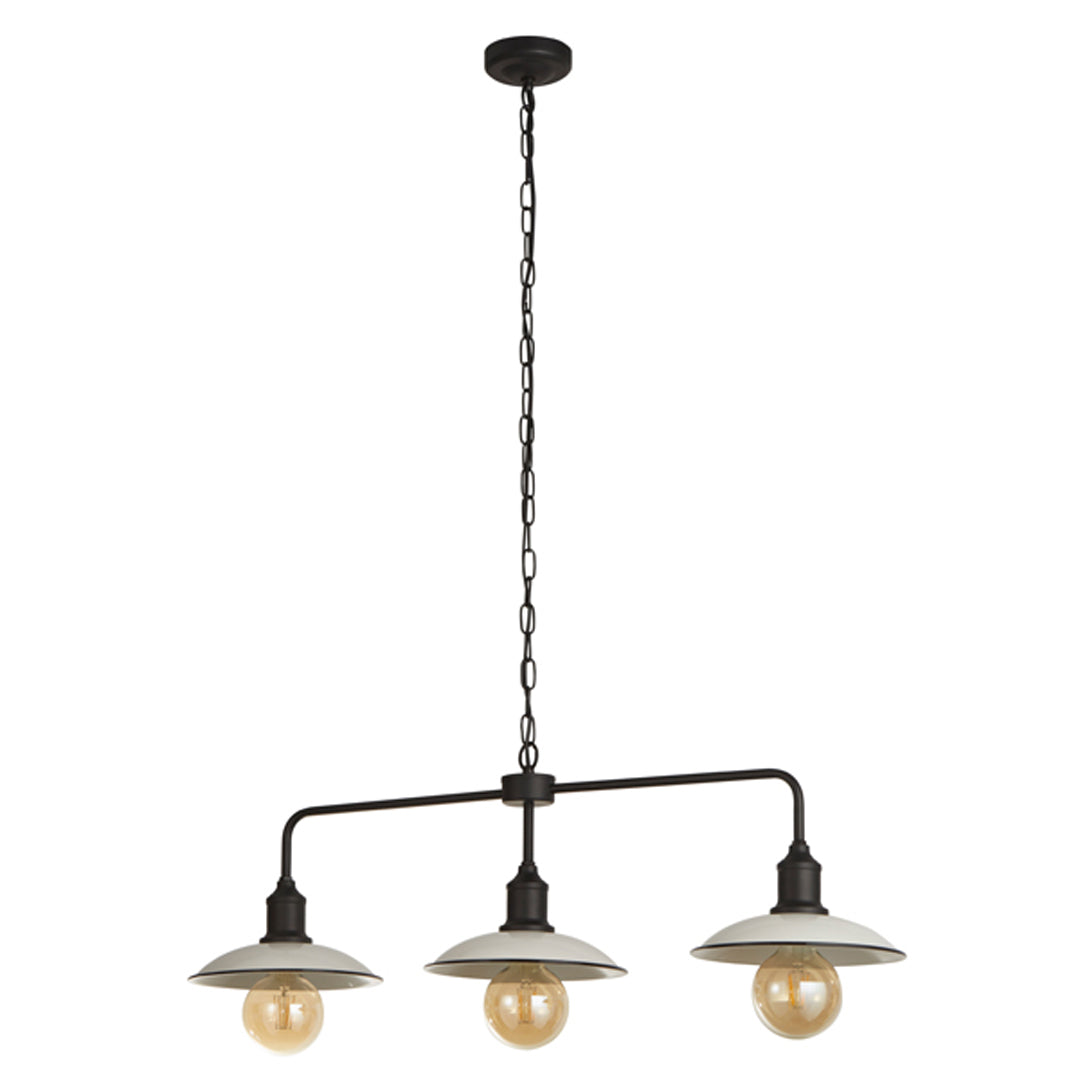 Kestle 3 Light White Diner Ceiling Pendant Bar