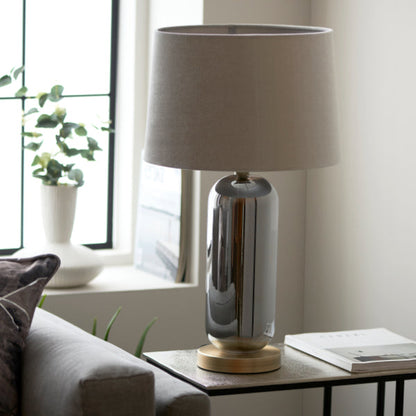 Lula Smoked Glass Touch Table Lamp