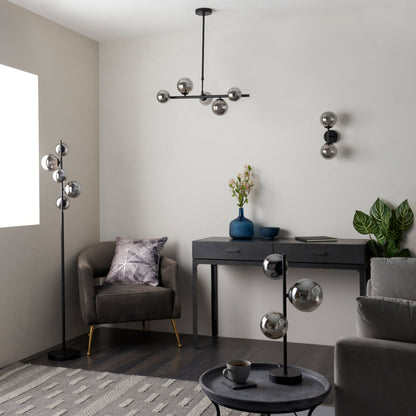 Reeko 5 Light Matte Black Ceiling Pendant