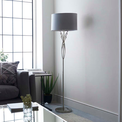 Lyla Satin Nickel Floor Lamp