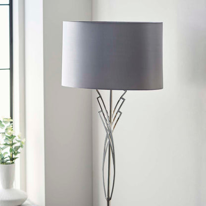 Lyla Satin Nickel Floor Lamp