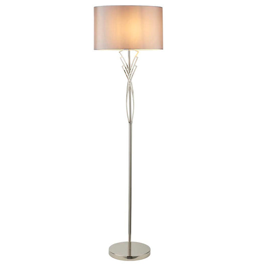 Lyla Satin Nickel Floor Lamp - White Bear Furnishings