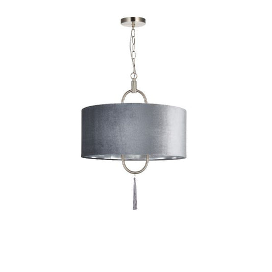 Tassel Satin Nickel Ceiling Pendant - White Bear Furnishings