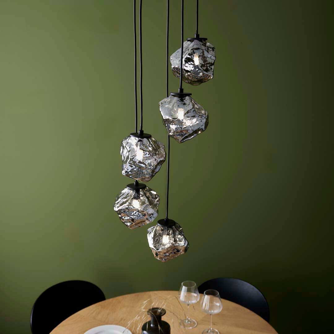 Molten 5 Light Smokey Ceiling Light Pendant - White Bear Furnishings