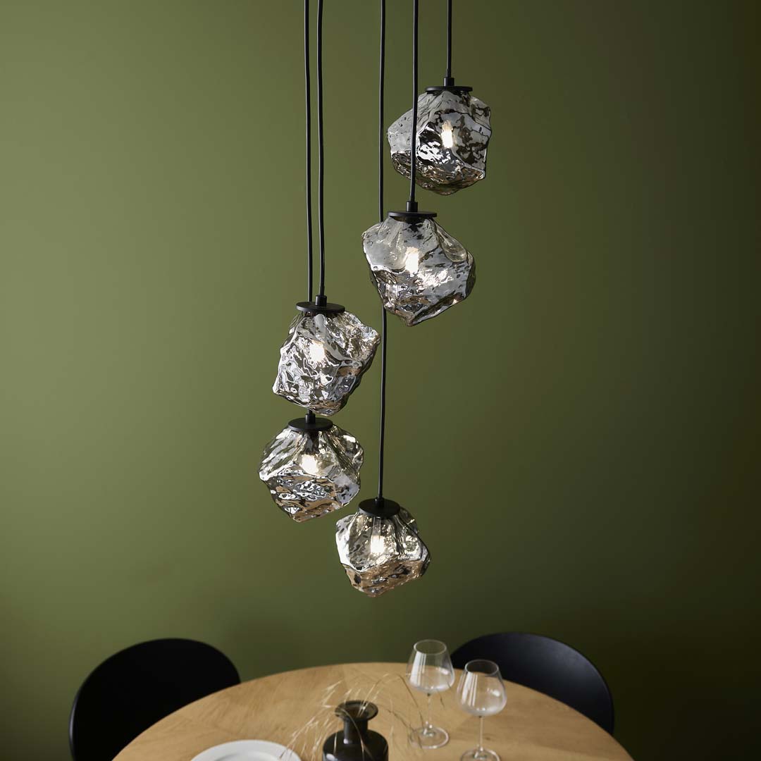 Molten 5 Light Smokey Ceiling Light Pendant - White Bear Furnishings