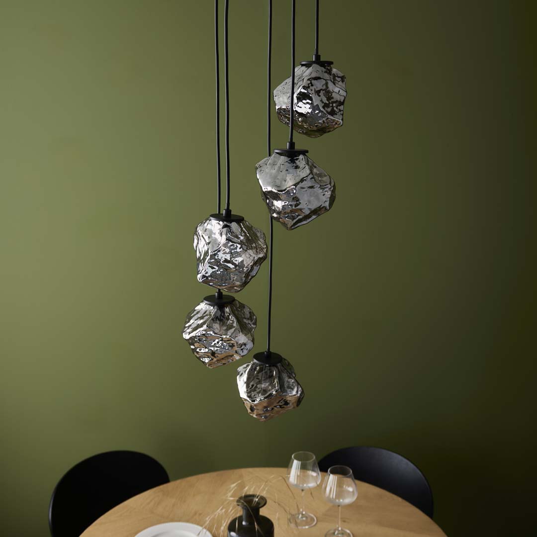 Molten 5 Light Smokey Ceiling Light Pendant - White Bear Furnishings